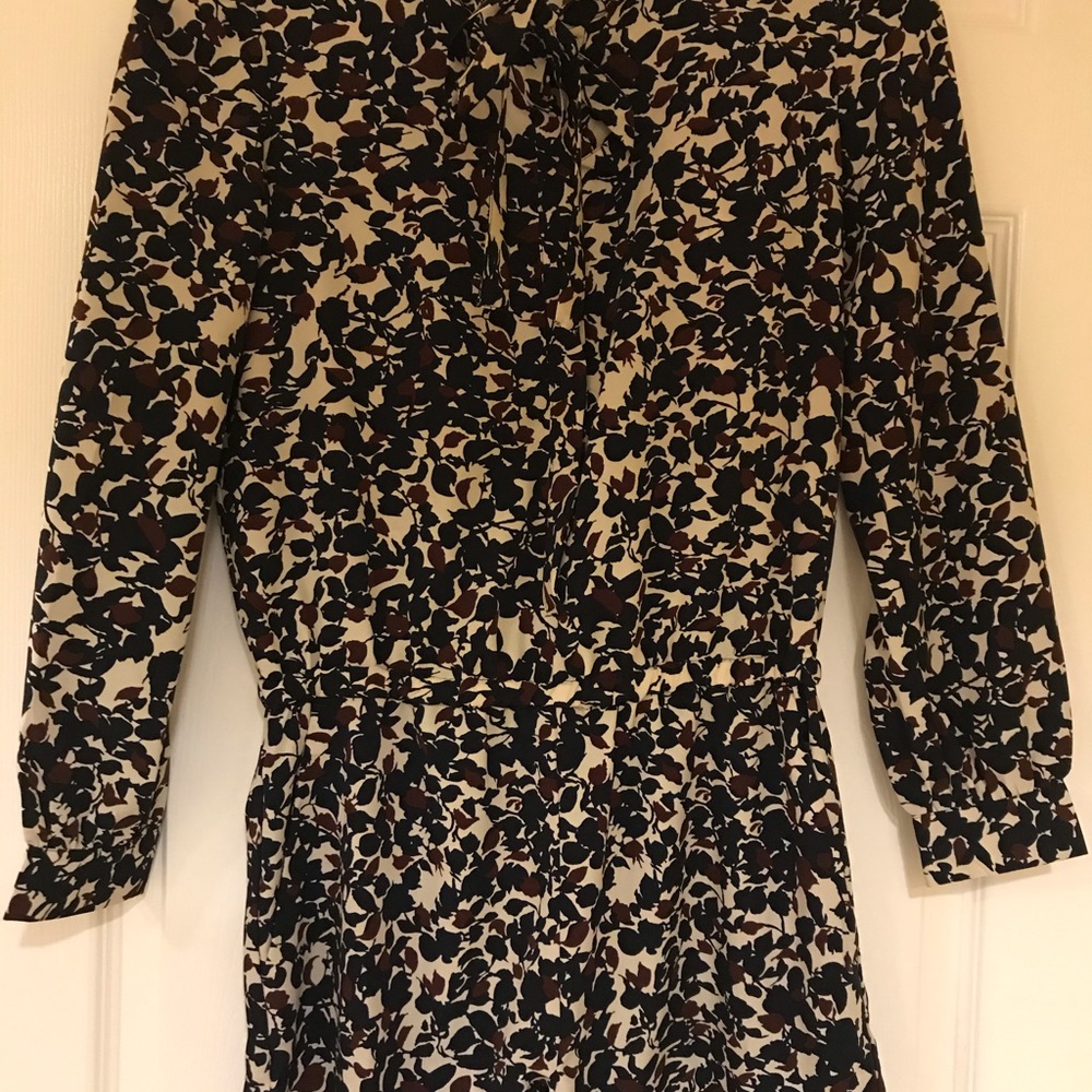 Patterned long sleeve romper